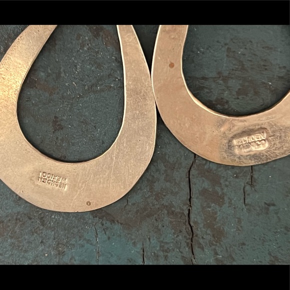 Vintage, Mexico Sterling Silver Abalone Earrings - Picture 3 of 7